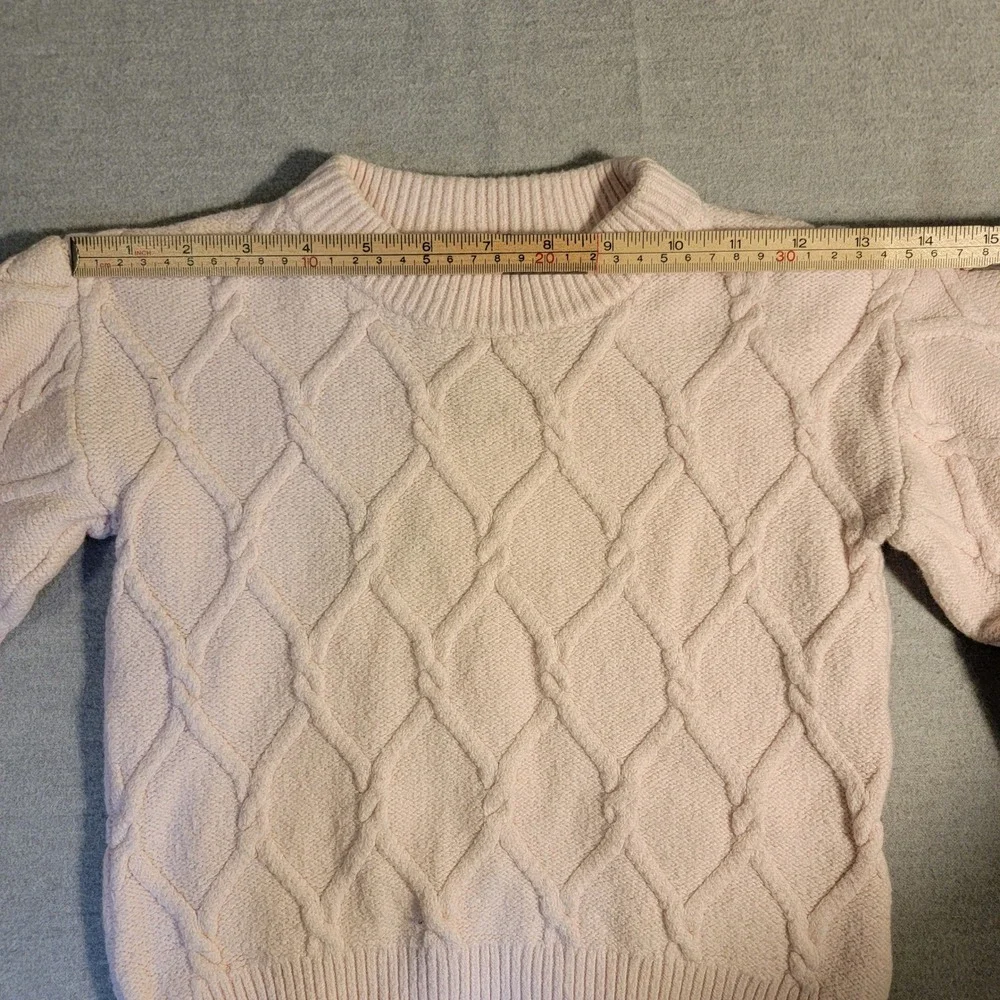 Old Navy Cable Knit Sweater Kids 5T Pink Good SoSoft Crew Neck Long Sleeve